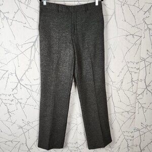Emilio Guido Gray 100% Wool Tweed Flat Front Trousers